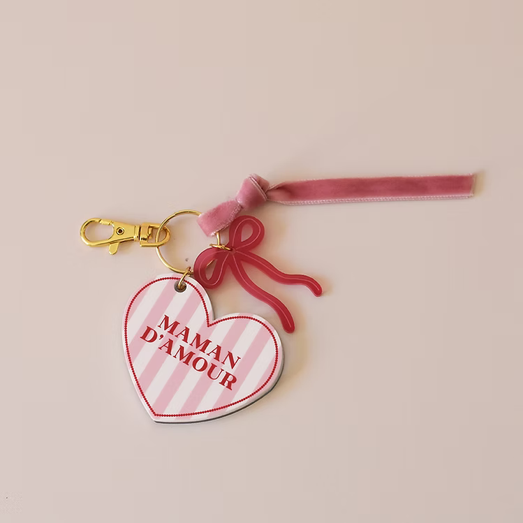 Adèle coeur - Fête des Mères - Miroir de sac grigris - Les mignonneries