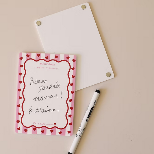 Ardoise magnétique "Mémodoux pour maman" coeurs - Les mignonneries