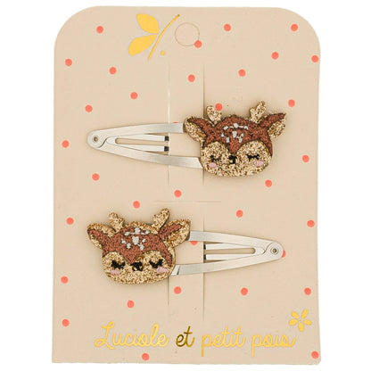 Barrettes Clément le Faon - Luciole et Petit Pois