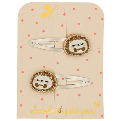 Barrettes Pompon le Hérisson - Luciole et Petit Pois