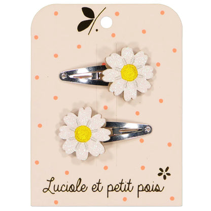Barrettes Daisy marguerite (paire) – Luciole et petit pois