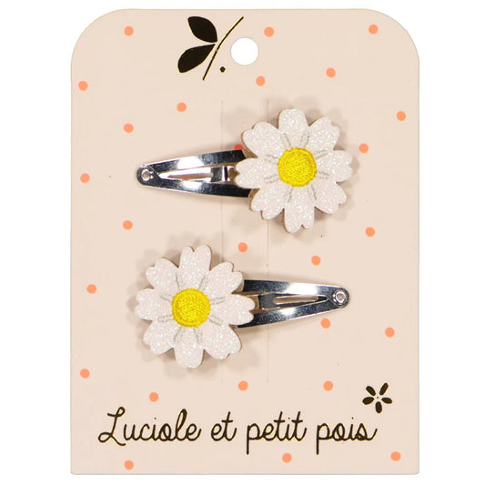 Barrettes Daisy marguerite (paire) – Luciole et petit pois
