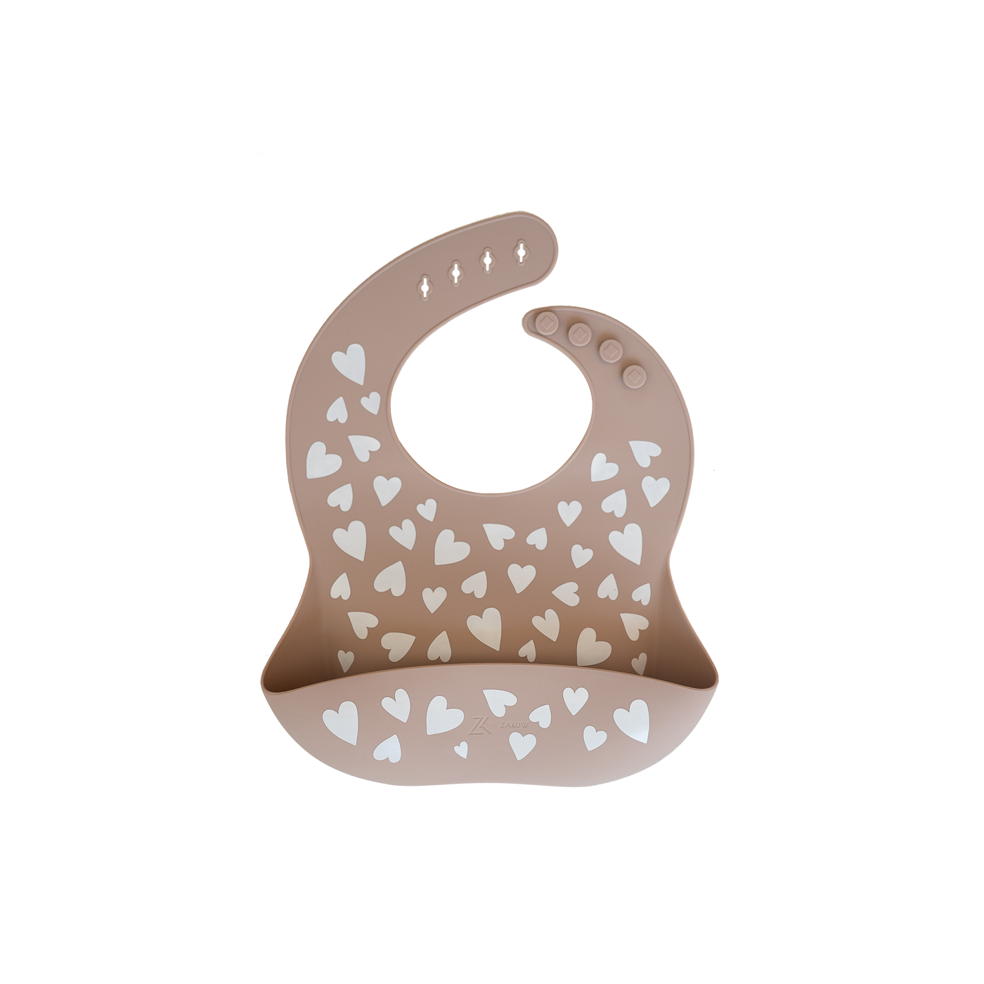Bavoir en silicone #Love taupe - Zakuw