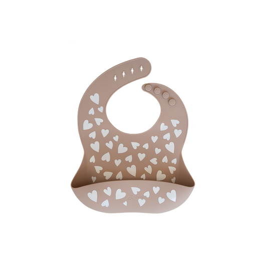 Bavoir en silicone #Love taupe - Zakuw