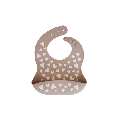Bavoir en silicone #Love taupe