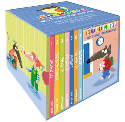 Bibliothèque p'tit loup - Mes 7 livres pour apprendre - Auzou