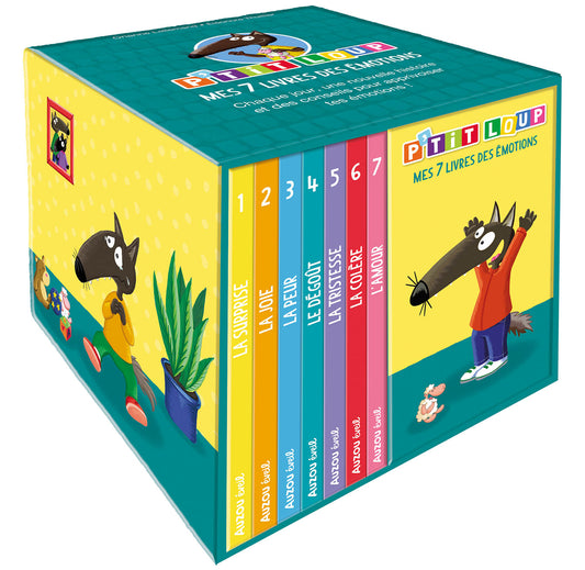 Bibliothèque p'tit loup - "mes 7 livres des émotions" - Auzou