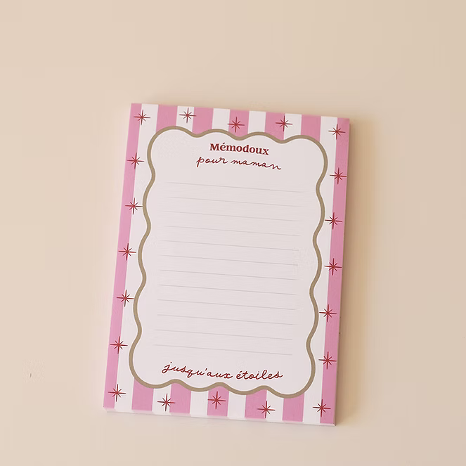 Bloc notes "Mémodoux pour maman" étoiles - Les mignonneries