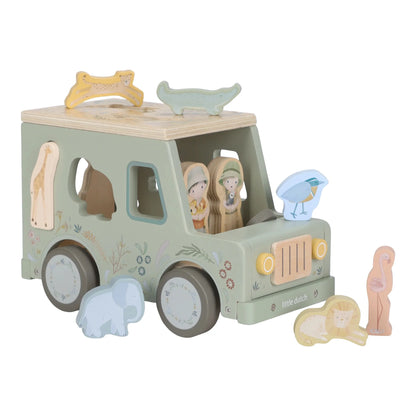 Boîte à formes Voiture de Safari en bois - Safari Friends - Little Dutch