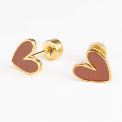 Boucles d'oreilles clous - Cœur Organique - Mrs Ertha