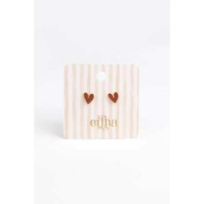 Boucles d'oreilles clous - Cœur Organique - Mrs Ertha