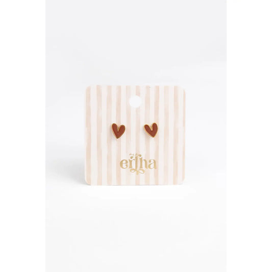 Boucles d'oreilles clous - Cœur Organique - Mrs Ertha