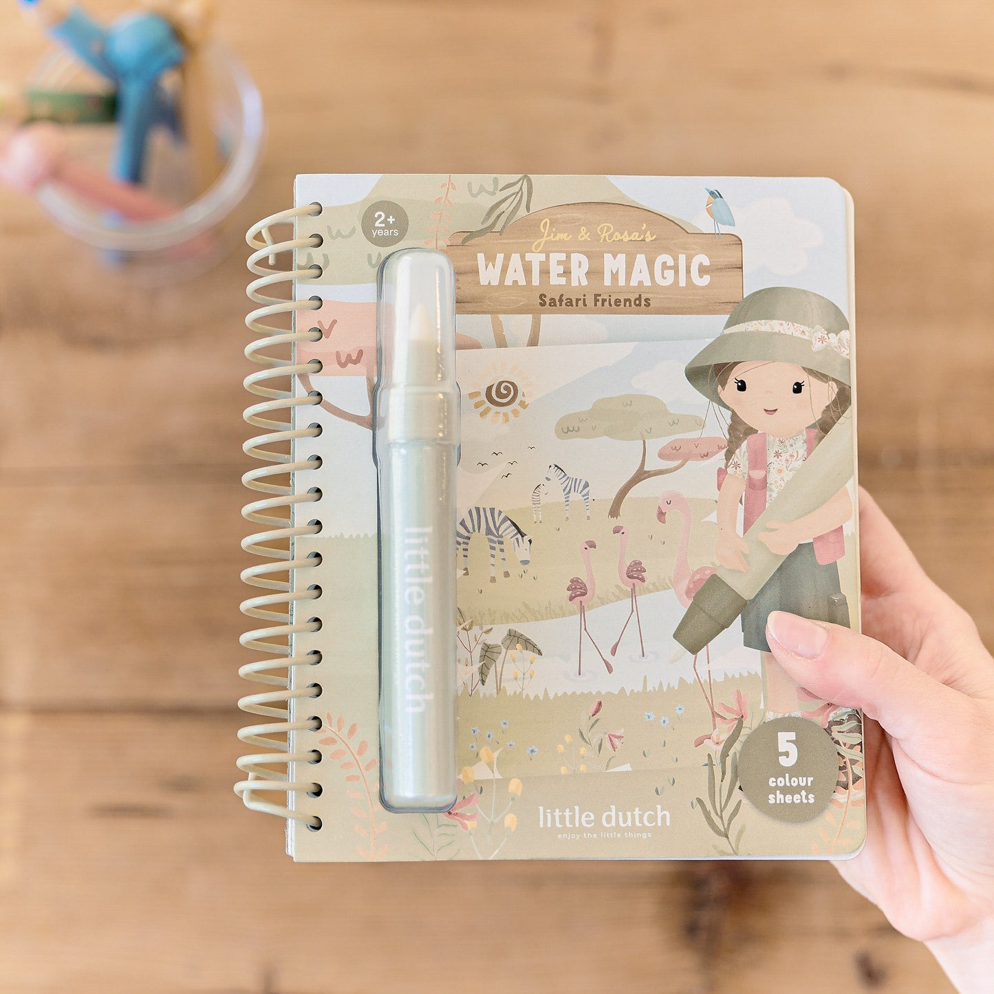 Cahier de coloriage à l'eau Jim - Safari Friends Little Dutch