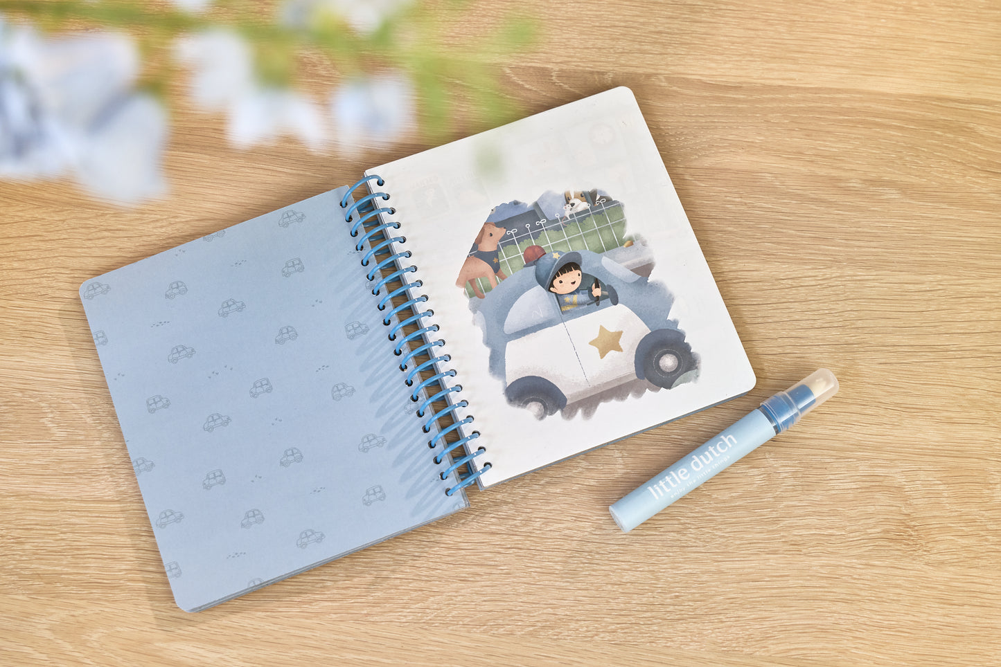 Cahier de coloriage à l'eau Jim  Véhicules - Little Dutch