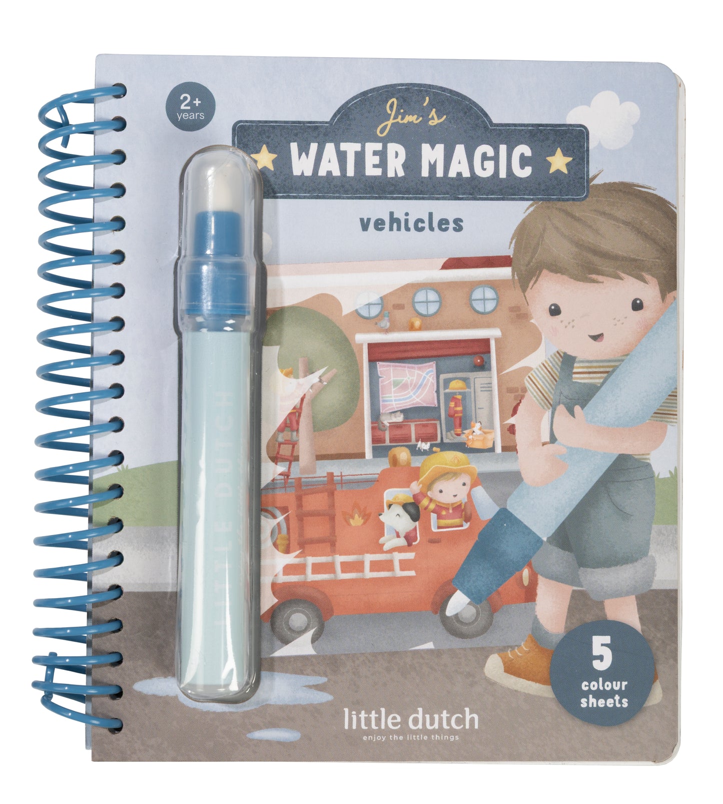 Cahier de coloriage à l'eau Jim  Véhicules - Little Dutch