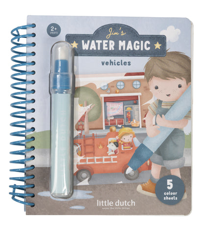 Cahier de coloriage à l'eau Jim  Véhicules - Little Dutch