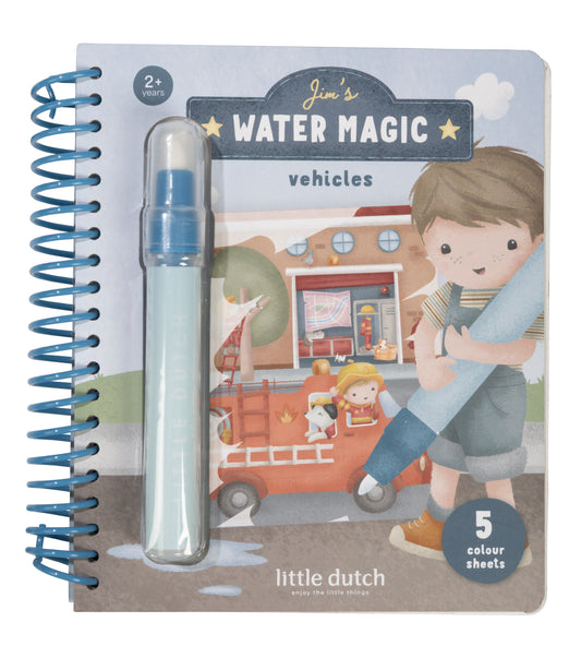 Cahier de coloriage à l'eau Jim  Véhicules - Little Dutch
