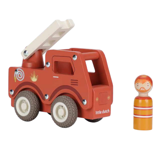 Camion de pompiers 1er âge en bois
