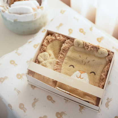 Coffret cadeau: Cape de bain et Gant de toilette - Lion