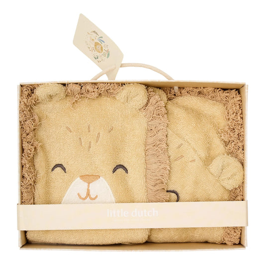 Coffret cadeau: Cape de bain et Gant de toilette - Lion