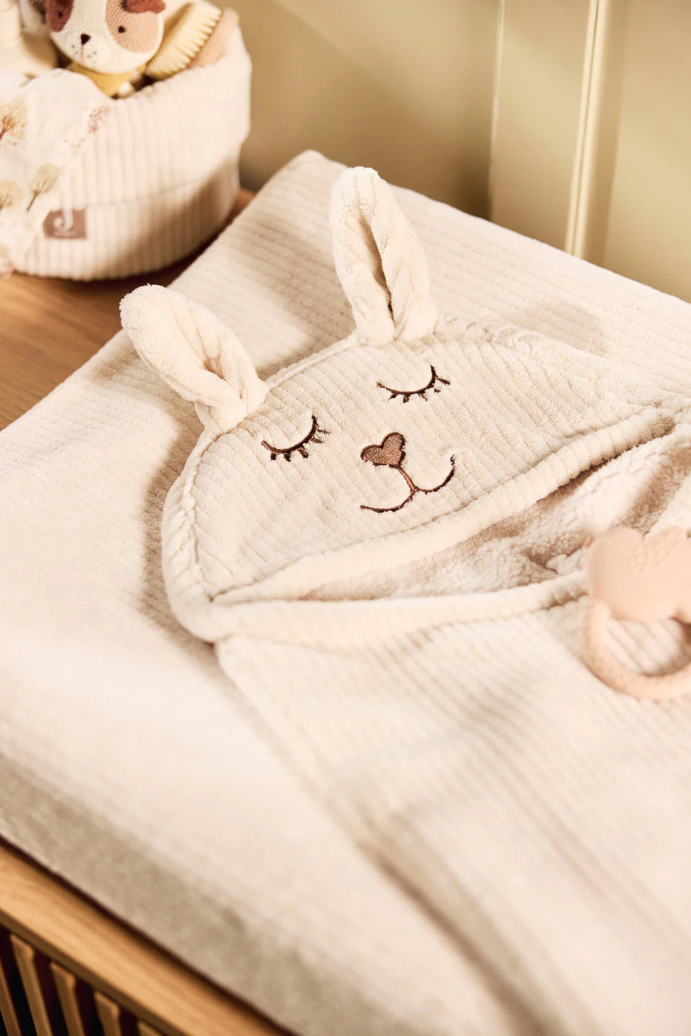 Couverture portefeuille Bunny Cloudy Rib #Oatmeal - Jollein