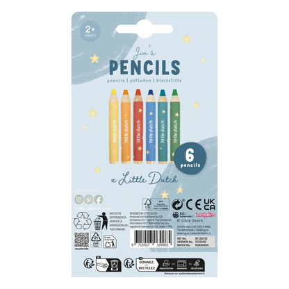Crayons de couleur en bois - jim - Little dutch