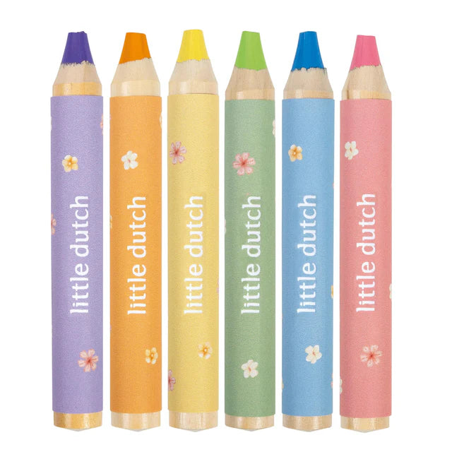 Crayons de couleur en bois - Rosa - Little dutch