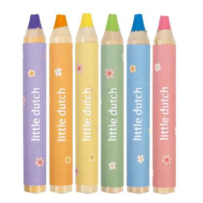 Crayons de couleur en bois - Rosa - Little dutch