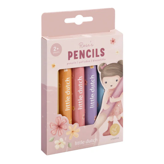 Crayons de couleur en bois - Rosa - Little dutch