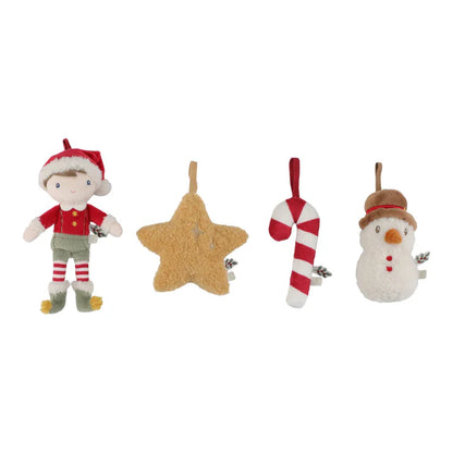 Coffret de 4 décorations de Noël en peluche Jim – Little Dutch
