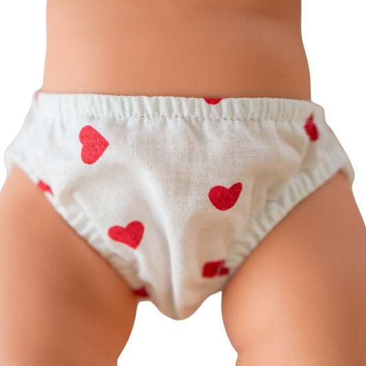 Vêtement poupée -Culotte coeurs