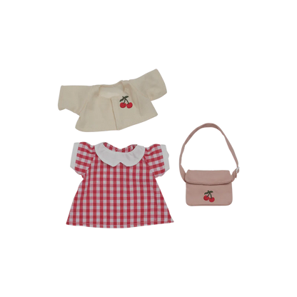 Cherry Gingham Outfit Set - Dinkum Dolls - Olli Ella