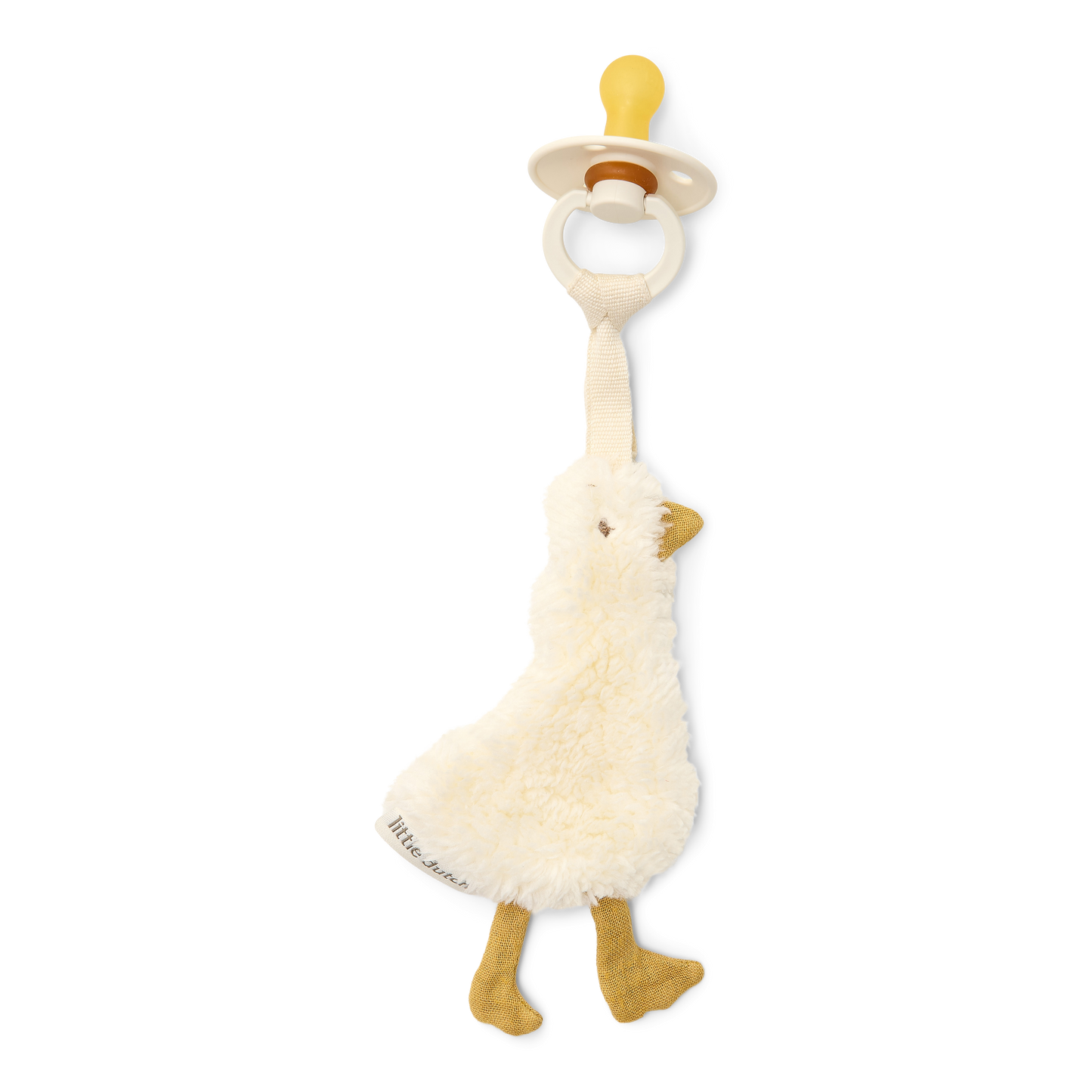 Doudou attache-tétine en gaze de coton  #Oie