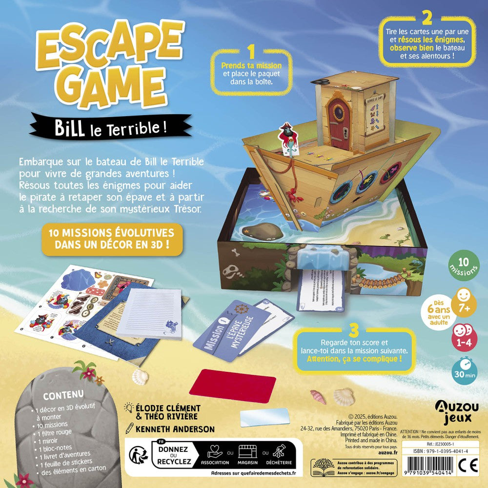 Escape game Bill le terrible! - Jeu de société Auzou