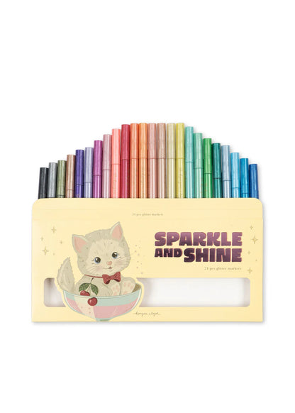 Feutres pailletés 24 pcs - Konges Sløjd