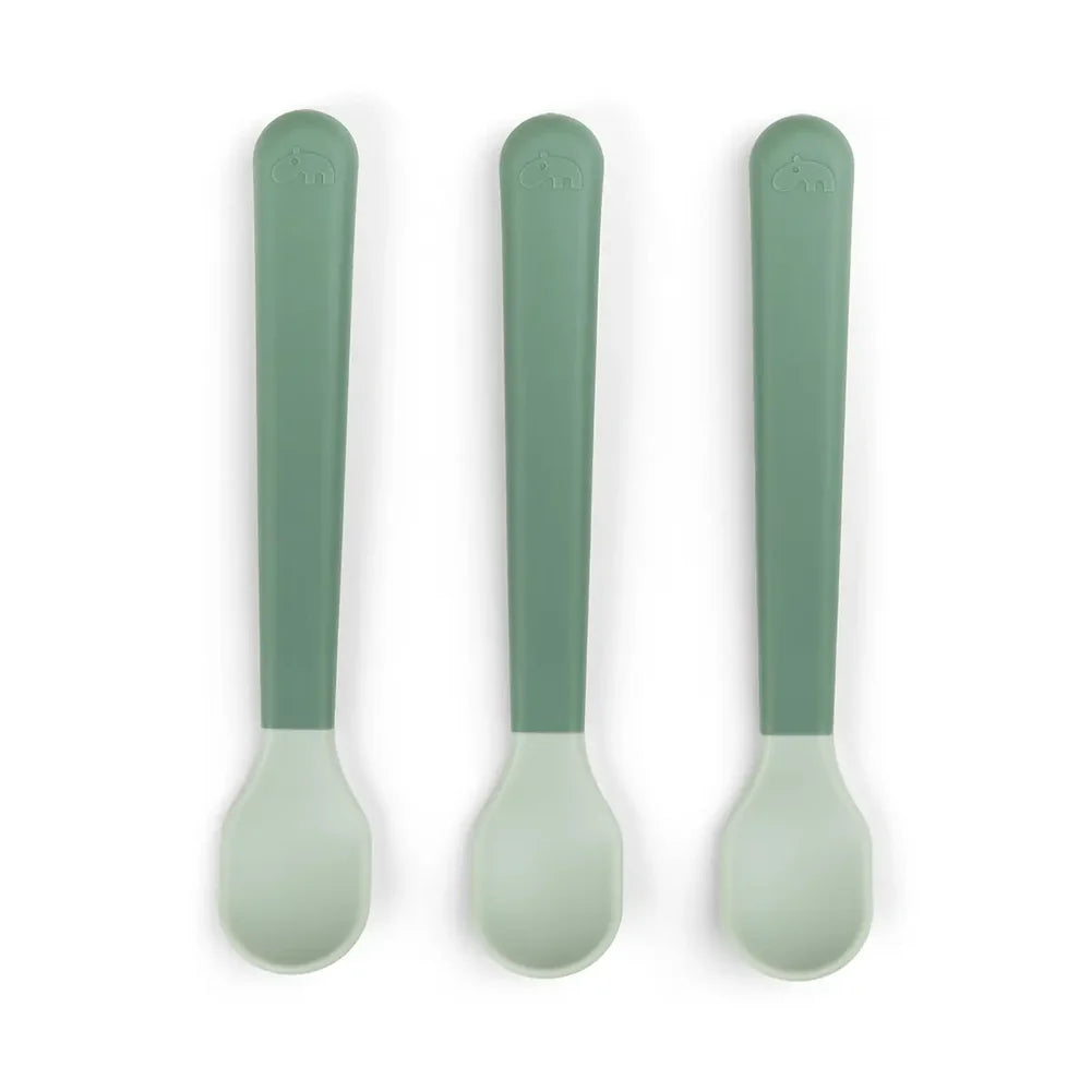 Cuillère bébé Easy-grip lot de 3 - Vert - Done by Deer
