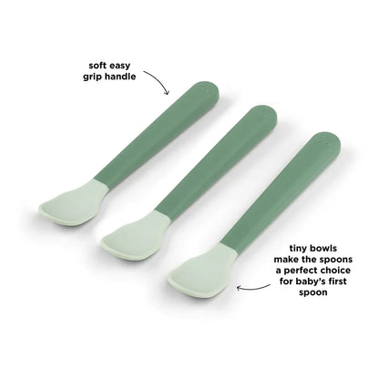 Cuillère bébé Easy-grip lot de 3 - Vert - Done by Deer