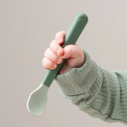 Cuillère bébé Easy-grip lot de 3 - Vert - Done by Deer
