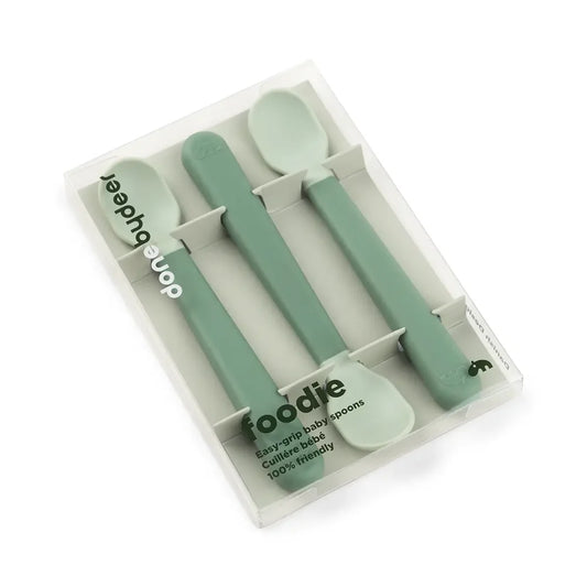 Cuillère bébé Easy-grip lot de 3 - Vert - Done by Deer