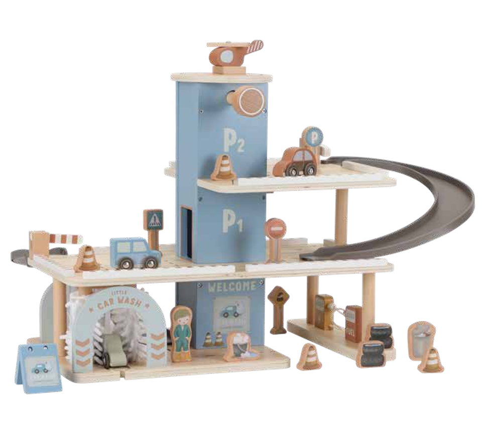 Garage en Bois Bleu- Little Dutch