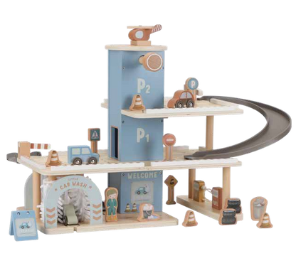 Garage en Bois Bleu- Little Dutch