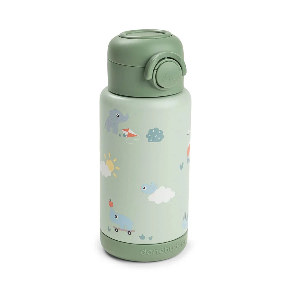 Gourde paille isolée - Playground - Vert - 340 ml- Done by deer