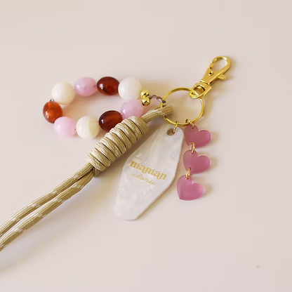 Grigri de sac / porte clé "maman adorée" - Les mignonneries