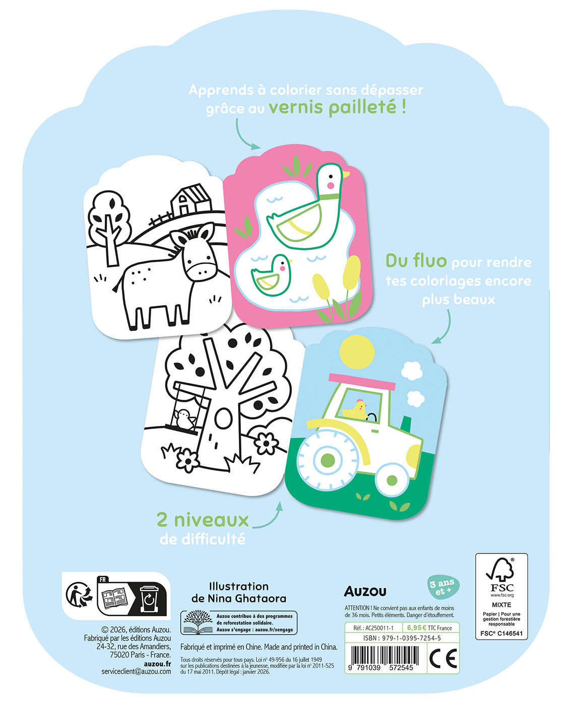 Je colorie sans dépasser - Les animaux de la ferme - Auzou