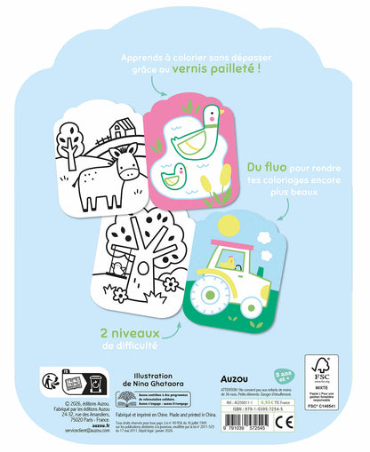 Je colorie sans dépasser - Les animaux de la ferme - Auzou