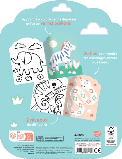 Je colorie sans dépasser - Animaux de la savane - Auzou