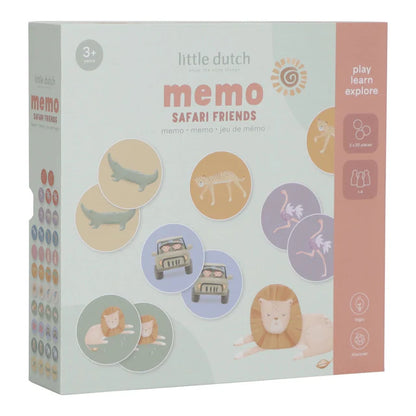 Jeu de mémo Safari Friends en carton – Little Dutch