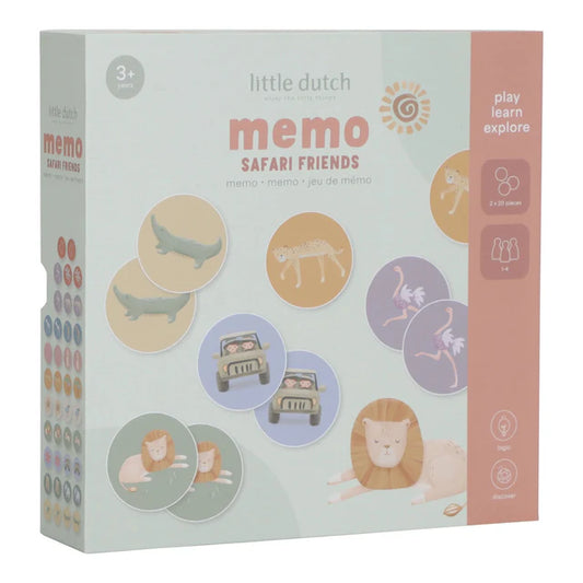 Jeu de mémo Safari Friends en carton – Little Dutch
