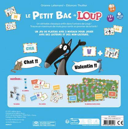 Le petit bac de loup | Jeu de société | Auzou
