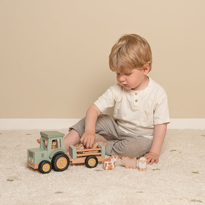 Tracteur avec remorque |Jeu en bois | Little Farm